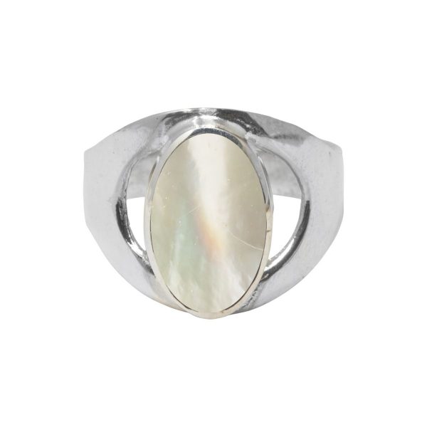 Silver Mother of Pearl Oval Ring