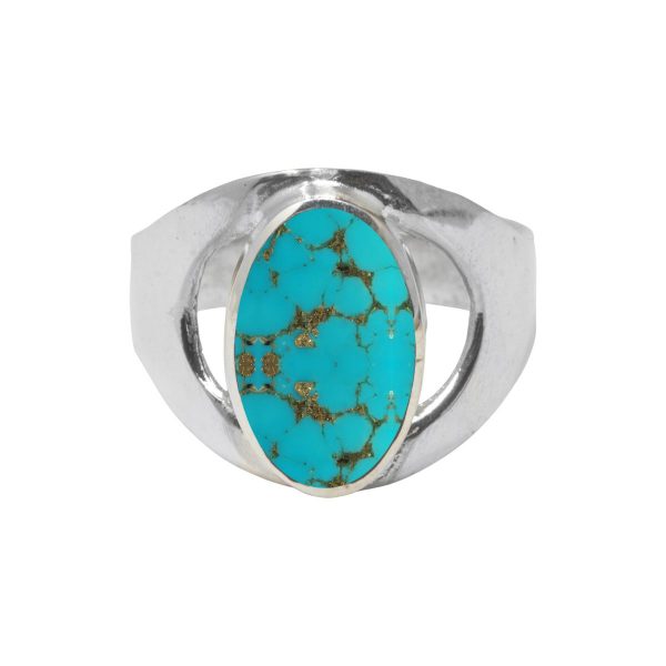 Silver Turquoise Oval Ring