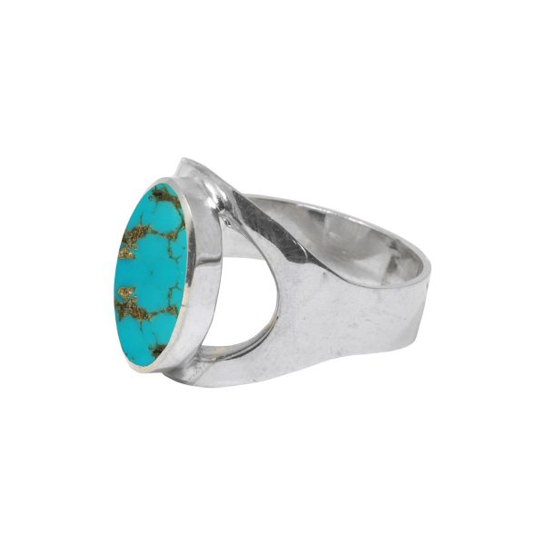 Silver Turquoise Oval Ring