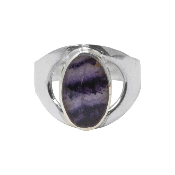 White Gold Blue John Oval Ring