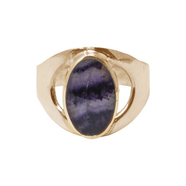 Yellow Gold Blue John Oval Ring