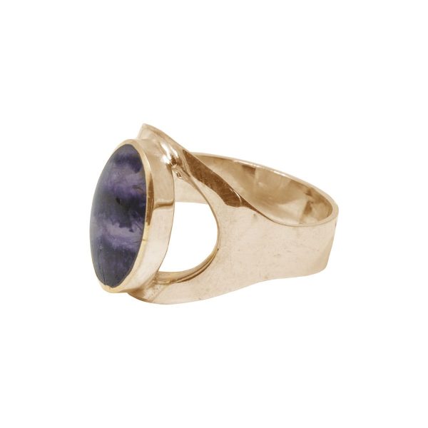 Yellow Gold Blue John Oval Ring