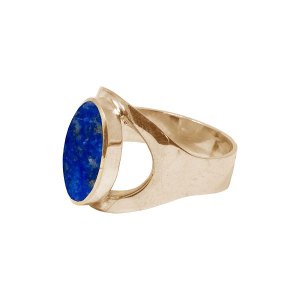 Yellow Gold Lapis Oval Ring