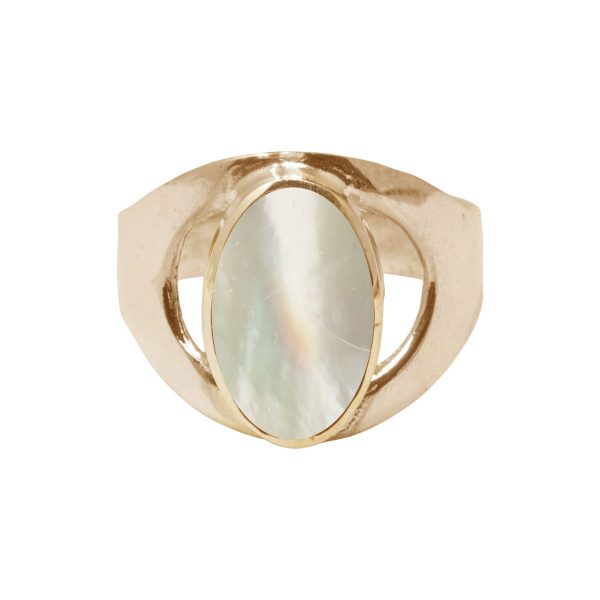 Yellow Gold Mother of Pearl Oval Ring