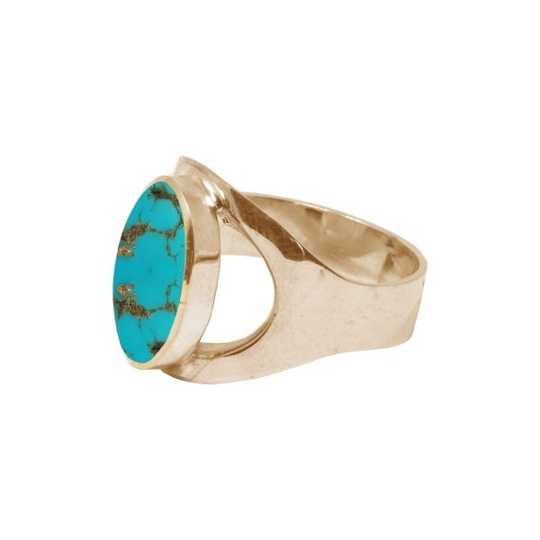 Yellow Gold Turquoise Oval Ring