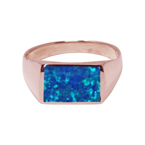 Rose Gold Oplaite Cobalt Blue Ring