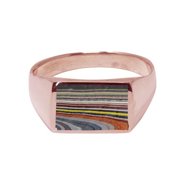 Rose Gold Fordite Ring