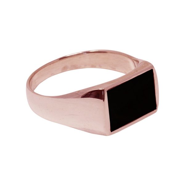 Rose Gold Whitby Jet Ring