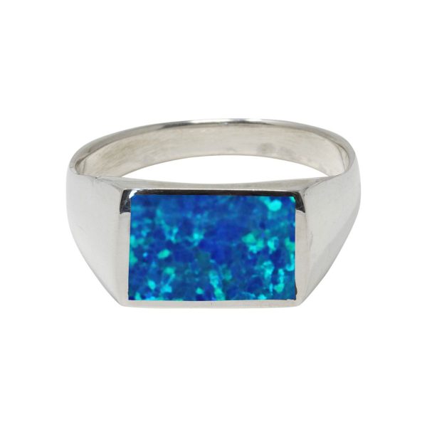 Silver Cobalt Blue Opalite Ring