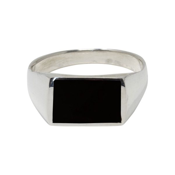 Silver Whitby Jet Ring