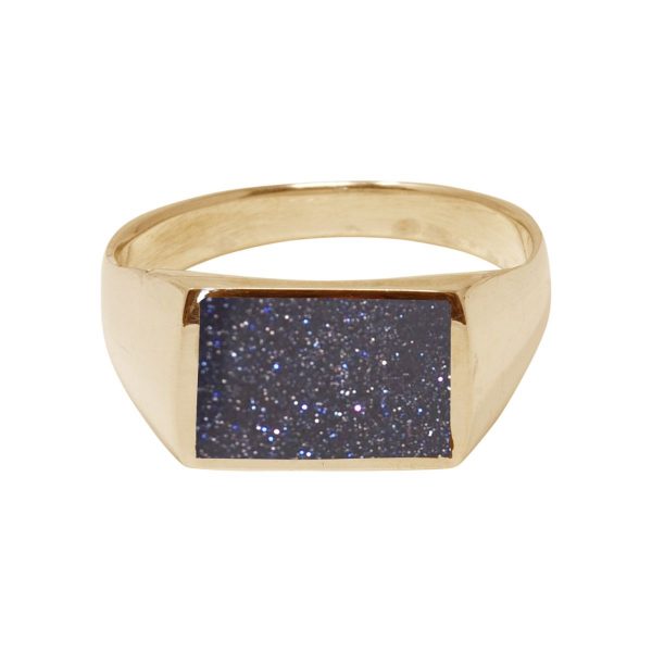 Yellow Gold Blue Goldstone Ring