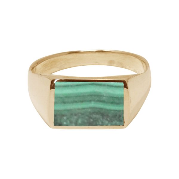 Yellow Gold Malachite Ring