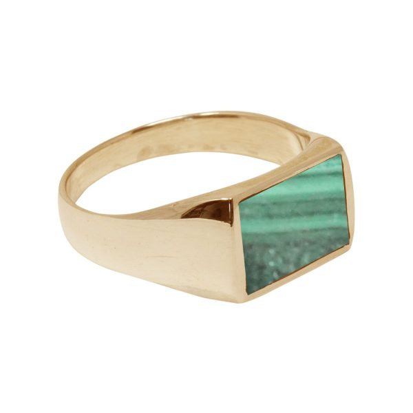 Yellow Gold Malachite Ring