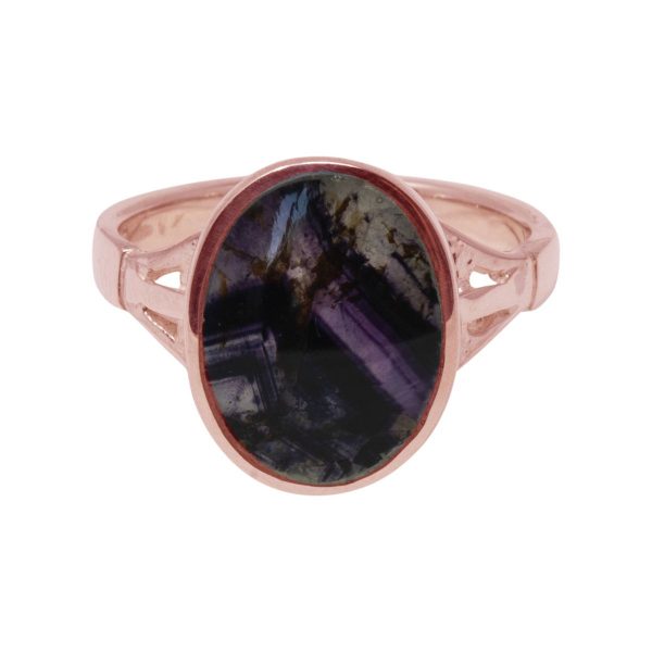 Rose Gold Blue John Oval Ring