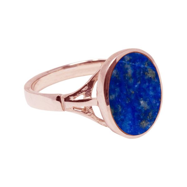 Rose Gold Lapis Oval Ring