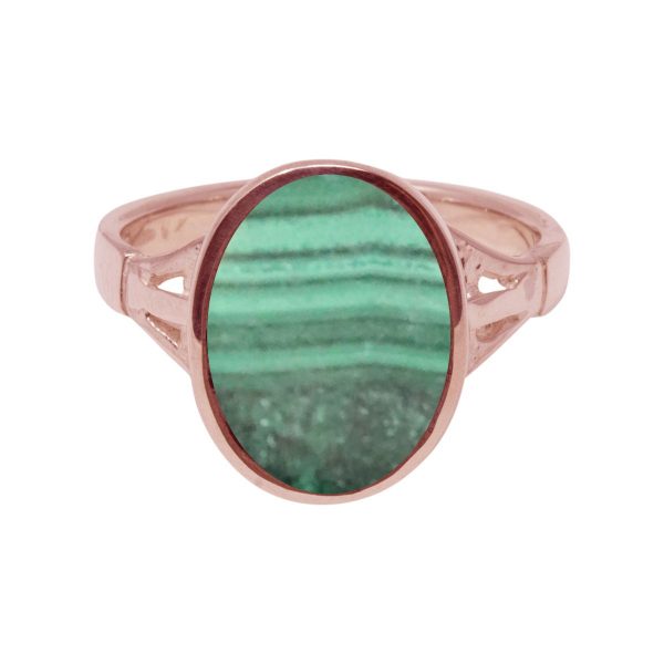 Rose Gold Malachite Oval Ring