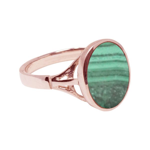 Rose Gold Malachite Oval Ring