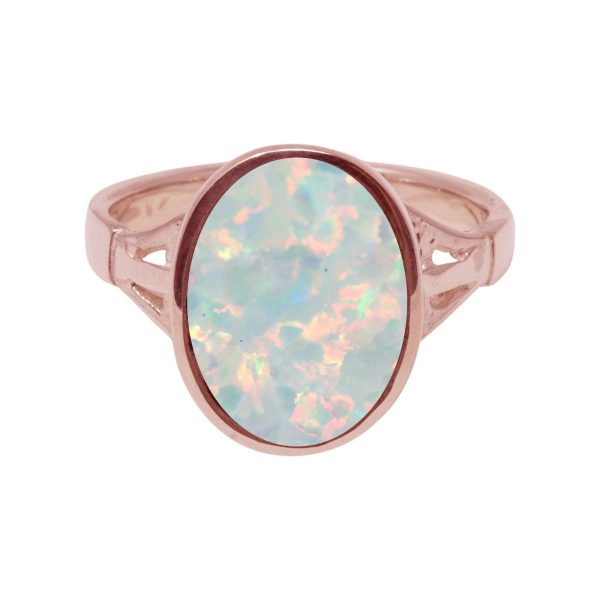 Rose Gold Opalite Sun Ice Oval Ring