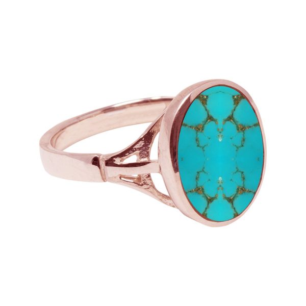 Rose Gold Turquoise Oval Ring