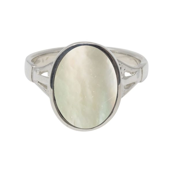 Silver Mother of Pearl Oval Ring