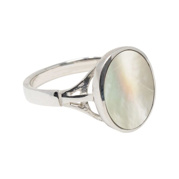 Silver Mother of Pearl Oval Ring