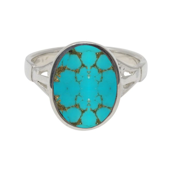 Silver Turquoise Oval Ring