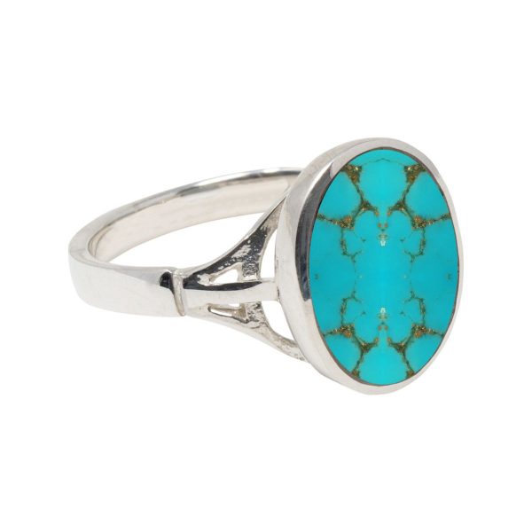 Silver Turquoise Oval Ring