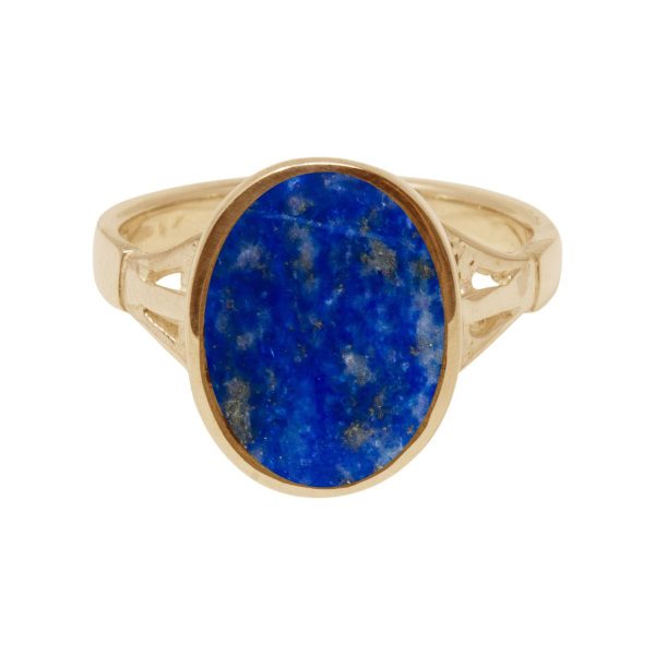 Yellow Gold Lapis Oval Ring