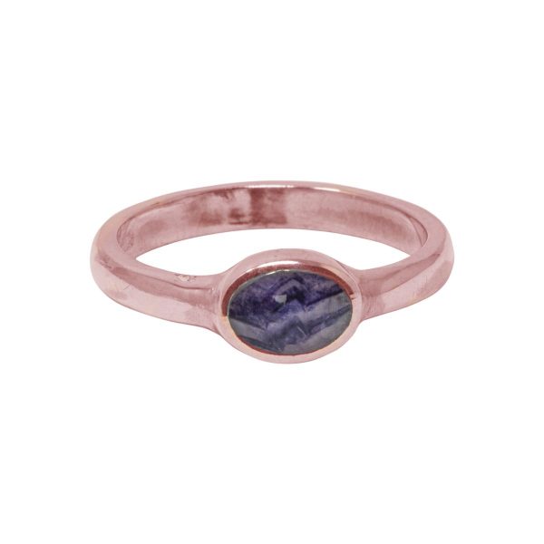 Rose Gold Blue John Oval Ring