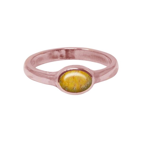 Rose Gold Bumblebee Jasper Oval Ring