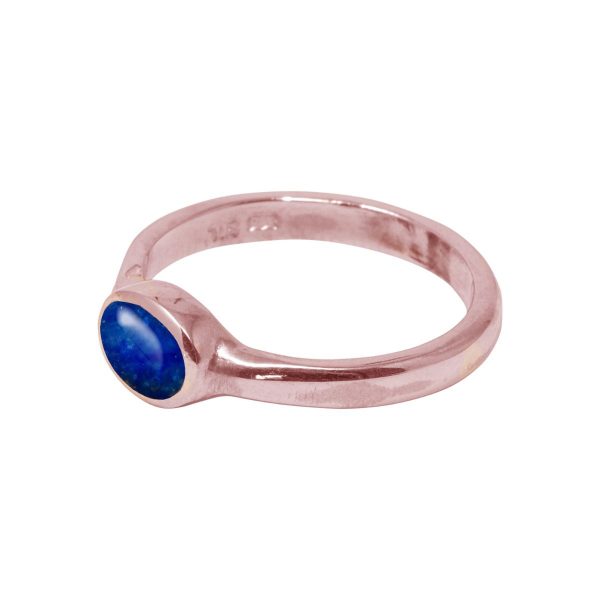 Rose Gold Lapis Oval Ring