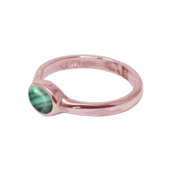 Rose Gold Malachite Oval Ring