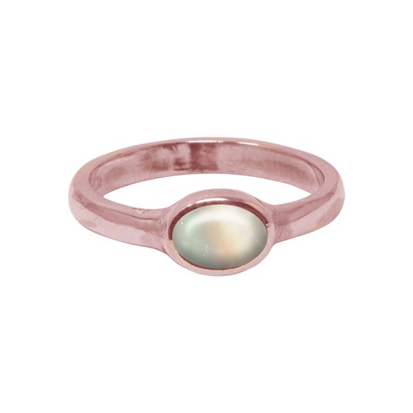 Rose Gold Mother of Pearl Oval Ring