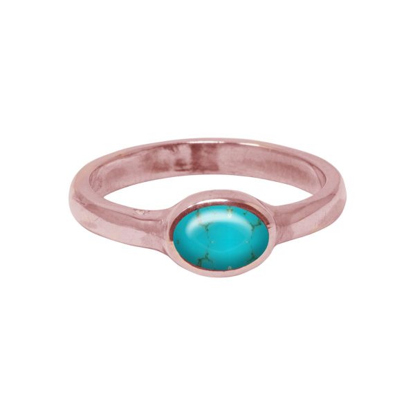 Rose Gold Turquoise Oval Ring