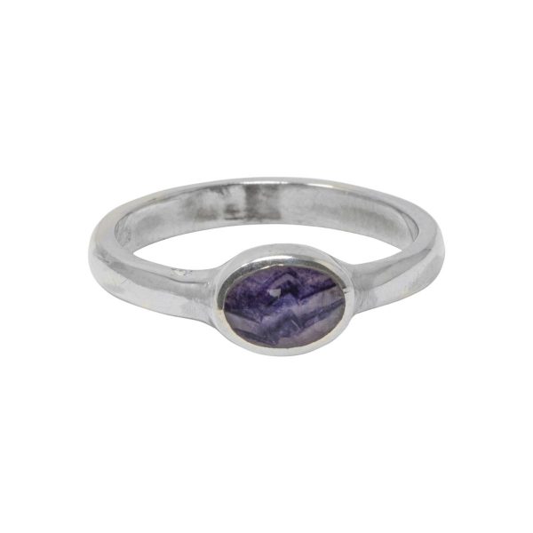 Silver Blue John Oval Ring