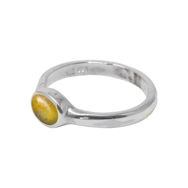 Silver Bumblebee Jasper Oval Ring