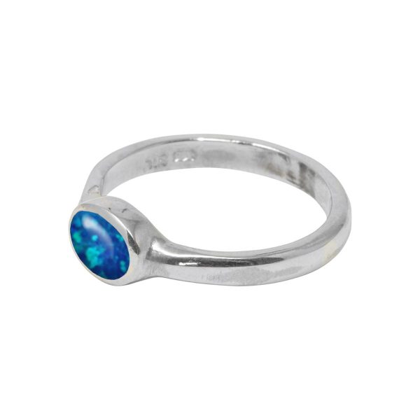 Silver Opalite Cobalt Blue Oval Ring