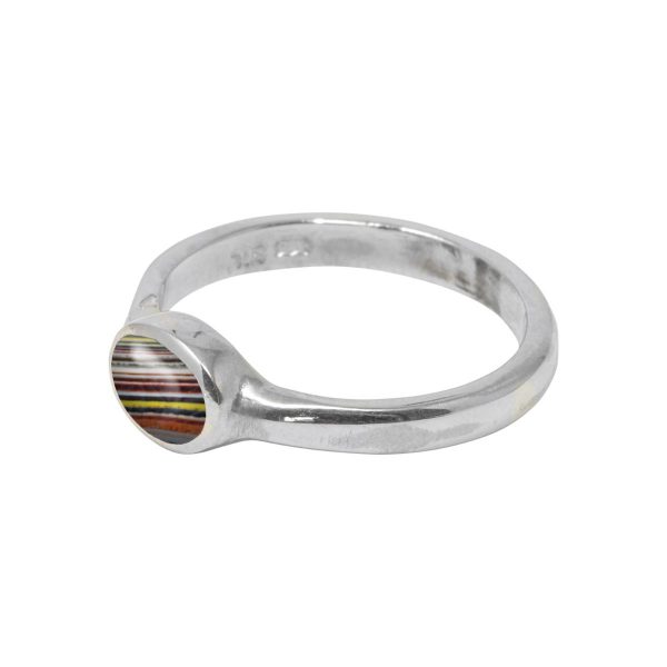 Silver Fordite Oval Ring