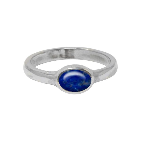 Silver Lapis Oval Ring