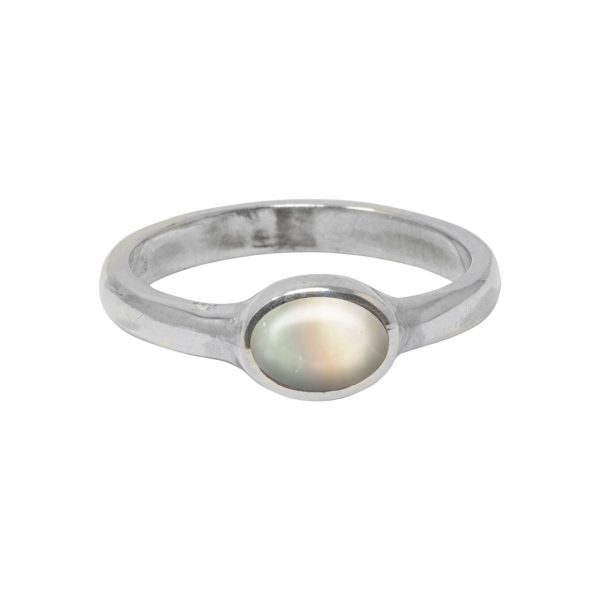 Silver Mother of Pearl Oval Ring