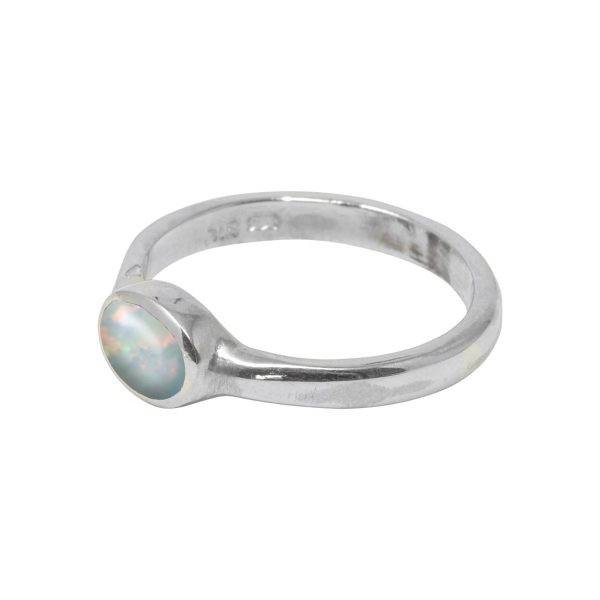 Silver Opalite Sun Ice Oval Ring