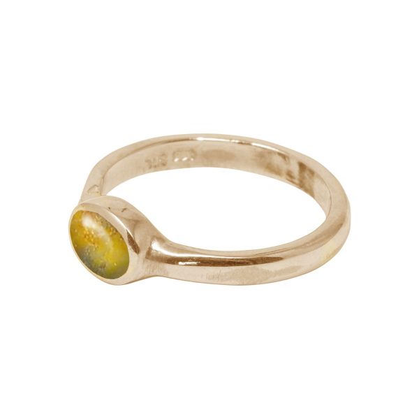 Yellow Gold Bumblebee Jasper Oval Ring