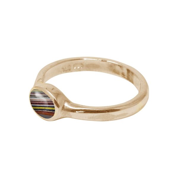 Yellow Gold Fordite Oval Ring