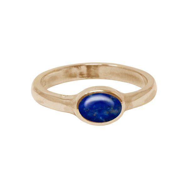 Yellow Gold Lapis Oval Ring