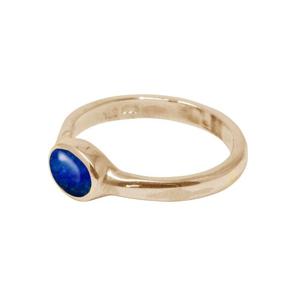 Yellow Gold Lapis Oval Ring