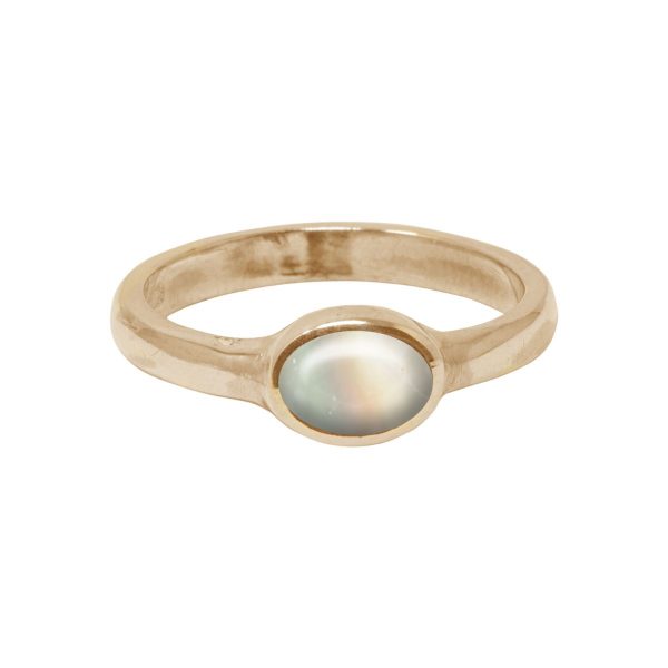 Yellow Gold Mother of Pearl Oval Ring