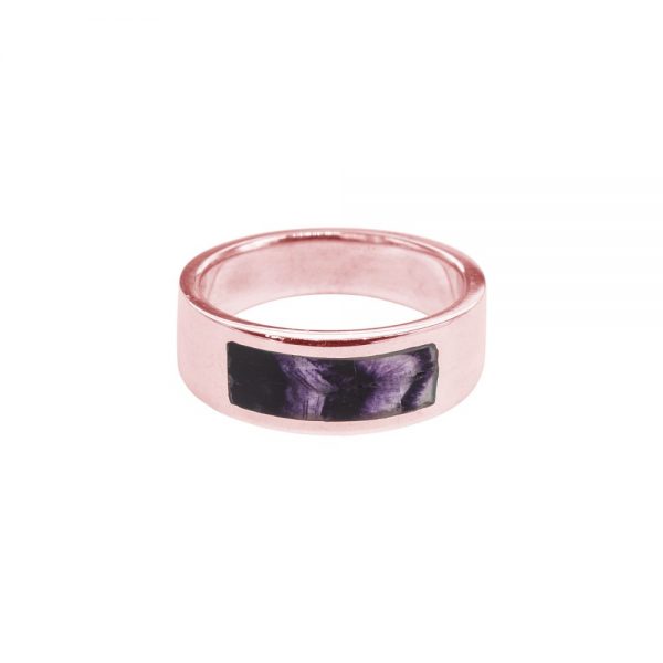 Rose Gold Blue John Band Ring