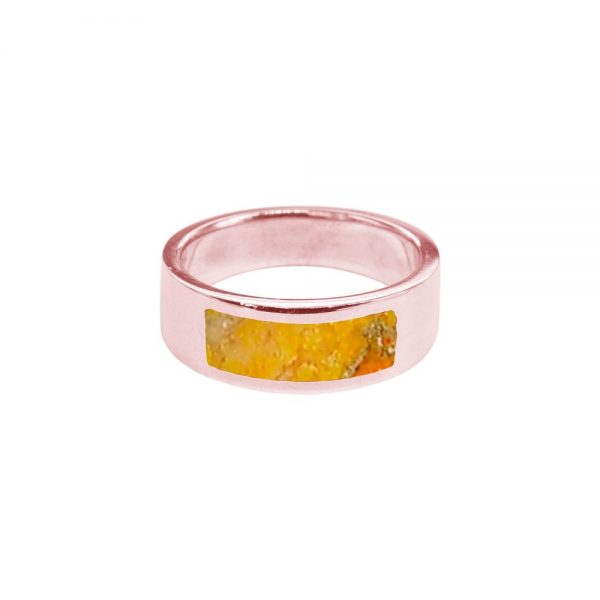 Rose Gold Bumblebee Jasper Band Ring