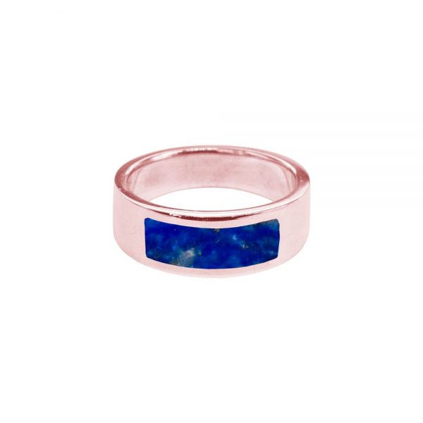 Rose Gold Lapis Band Ring