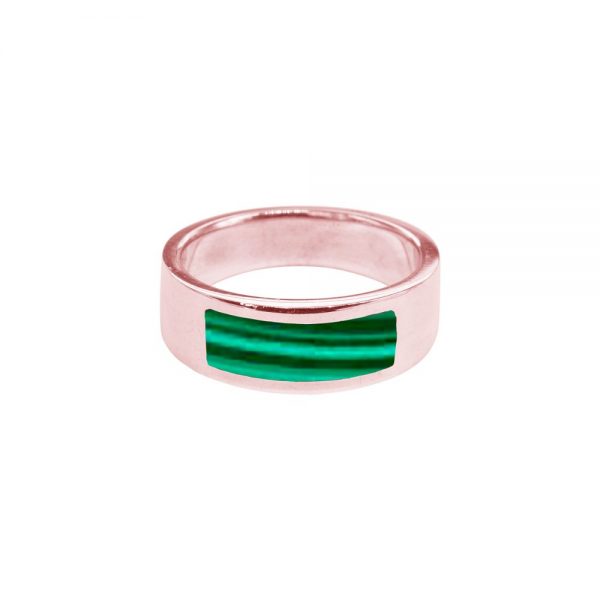 Rose Gold Malachite Band Ring